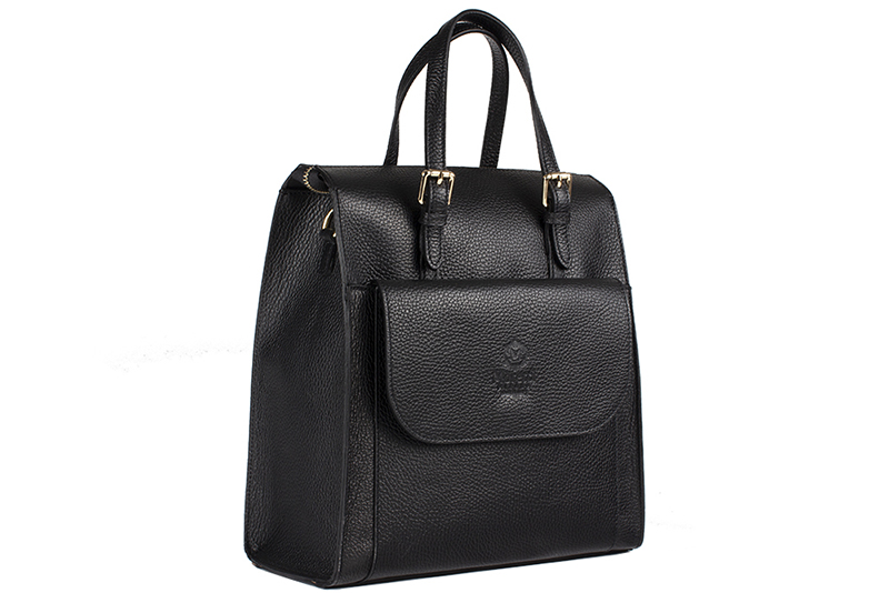 Corso by Moretti Milano 14520 Made in Italy Black color Luxury leather bag